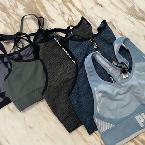 Women's Assorted Sports Bras - Black, Gray, Blue